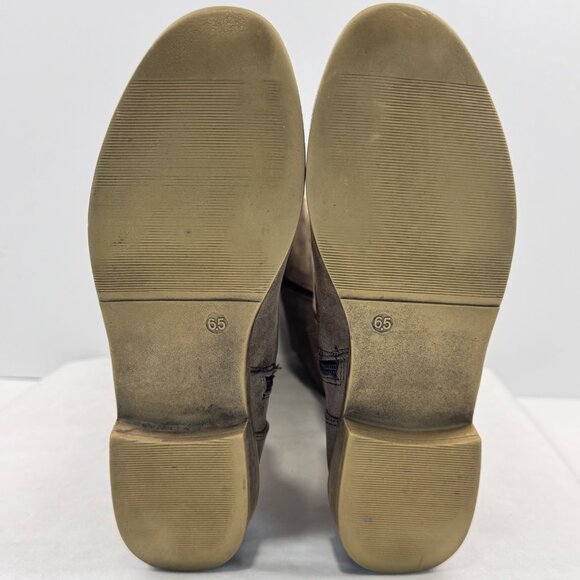 Vanity Womens Size 6.5 Brown Knee High Riding Boots Faux Leather Buckle Zipper - Picture 8 of 14